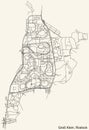 Street roads map of the GROÃÅ¸ KLEIN DISTRICT, ROSTOCK